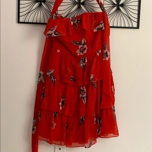 Red sleeveless dress
